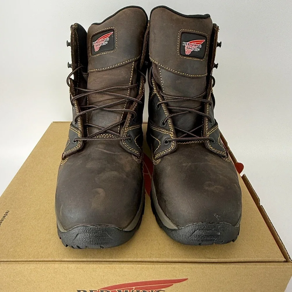 Red Wing 2205 Brown Leather Safety Toe Work Boots Mens 13 D EH Rated NIB